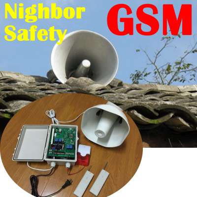 3G GSM SMS alarm for community security Neighborhood Alarm with DC12V horn and Siren & Strobe with light