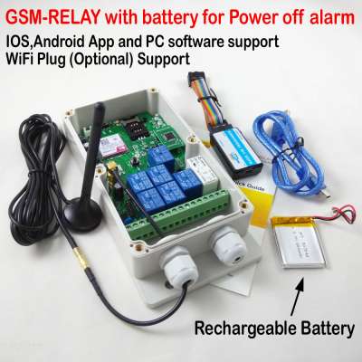 New GSM Controller GSM-RELAY 4G/3G/GSM Remote door/gate/garage opener via SMS/Free Call Rechargeable Battery for power off alarm